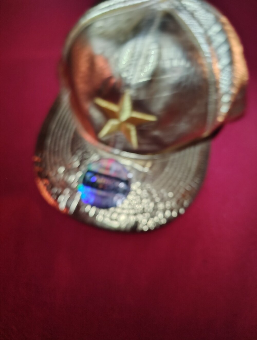 Gold Star Metallic Baseball Cap